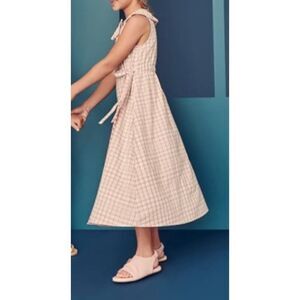 The Sunday Collective Windowpane Ruffle Wrap Dress Girls 10Y